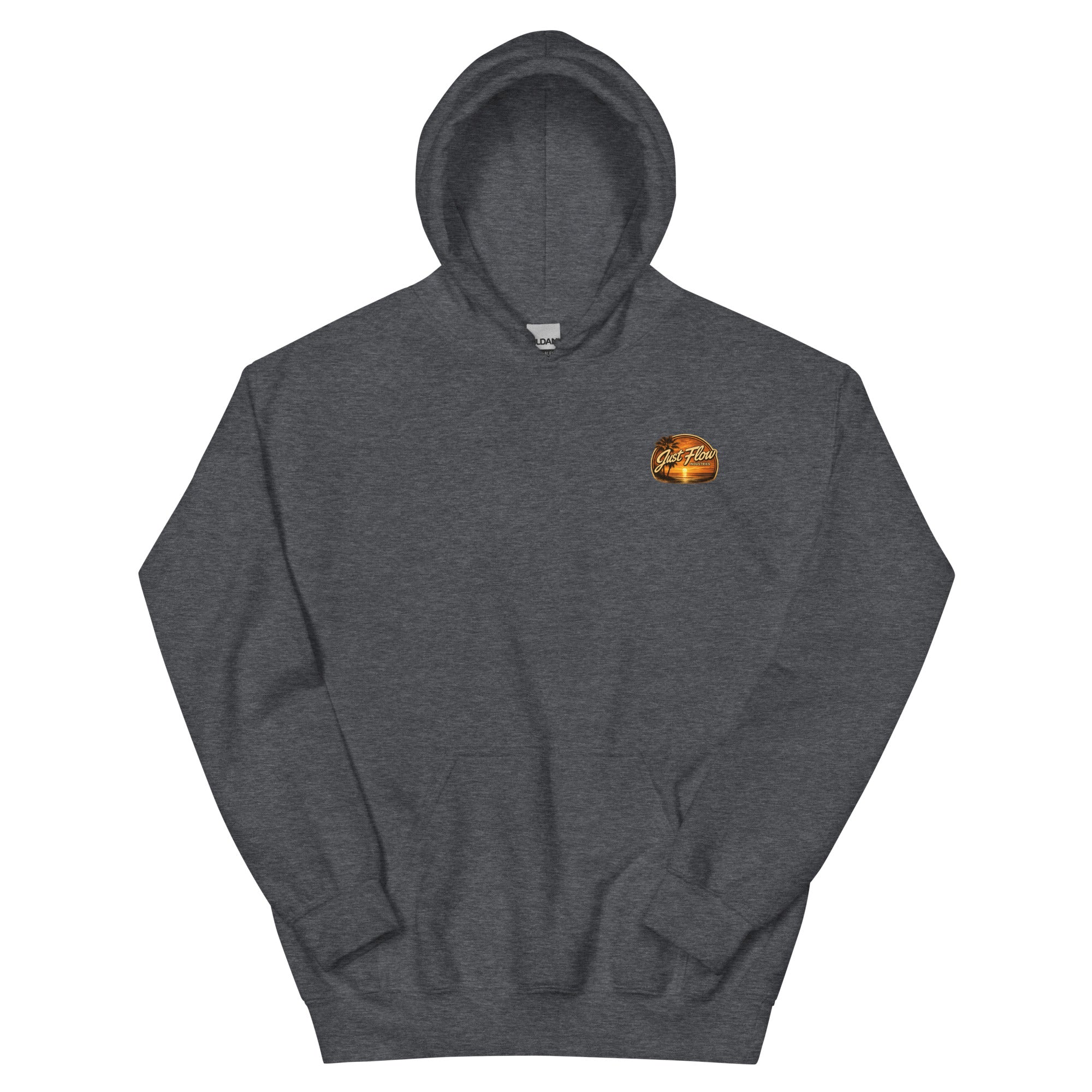 Golden Hour Offshore Fishing hoodie in Dark Heather, front