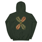 Palm Frond Hoodie in Forest Green, back print