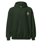 Vertical Wave Diamond DTF Hoodie in Forest Green, front