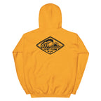 Horizontal Wave Diamond DTF hoodie in Gold with the black mark, back graphic
