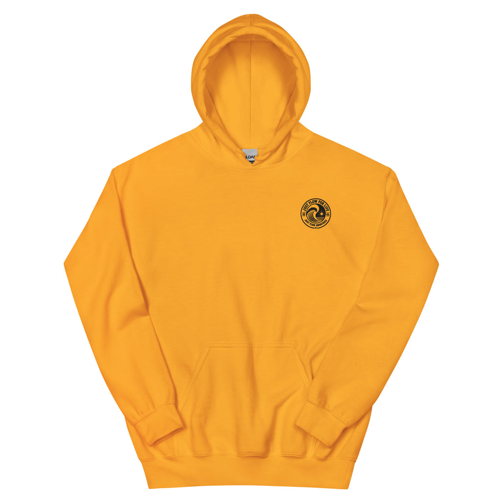 Circular Wave Crest hoodie in Gold with the black crest, front