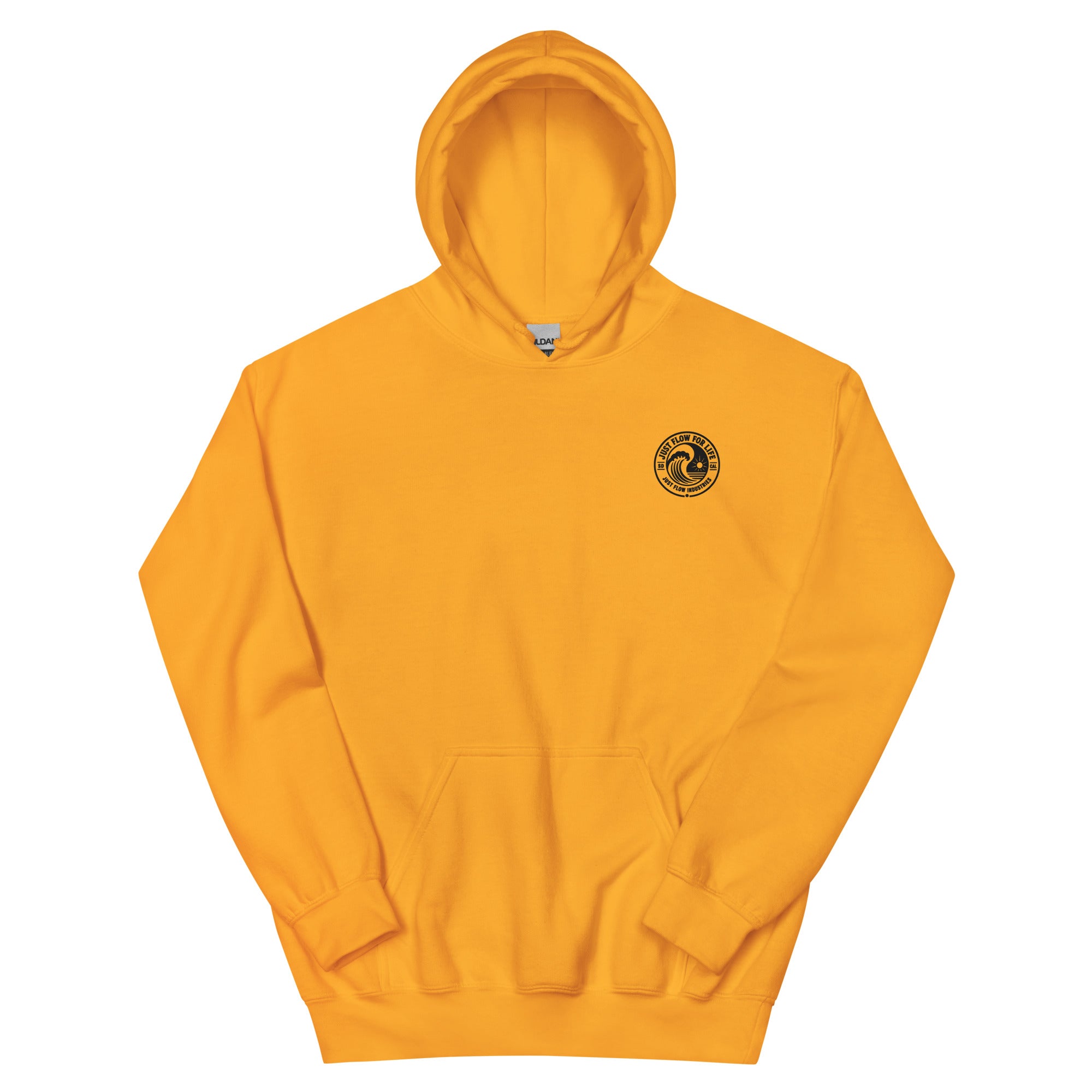 Circular Wave Crest hoodie in Gold with the black crest, front