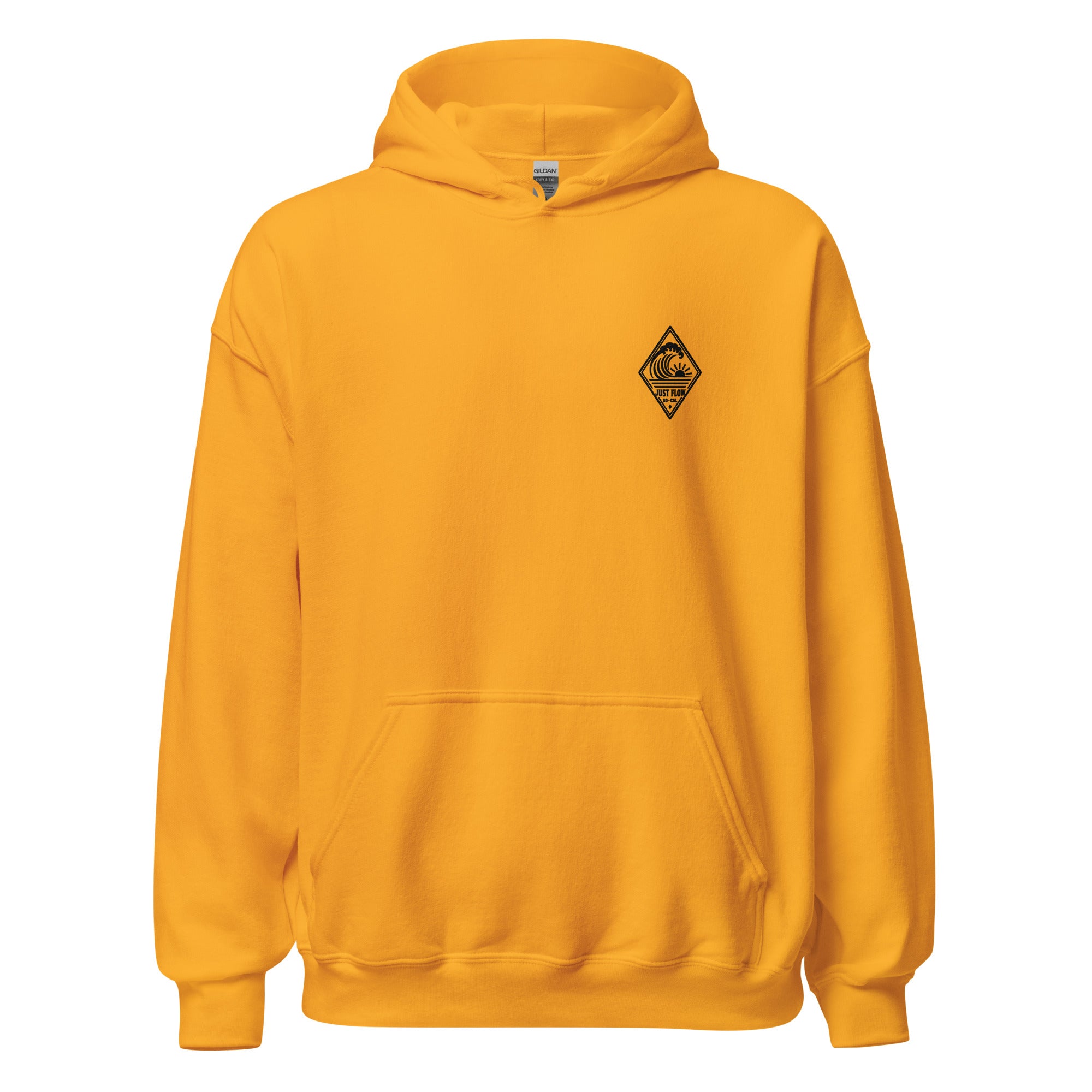 Vertical Wave Diamond hoodie in Gold with the black mark, front