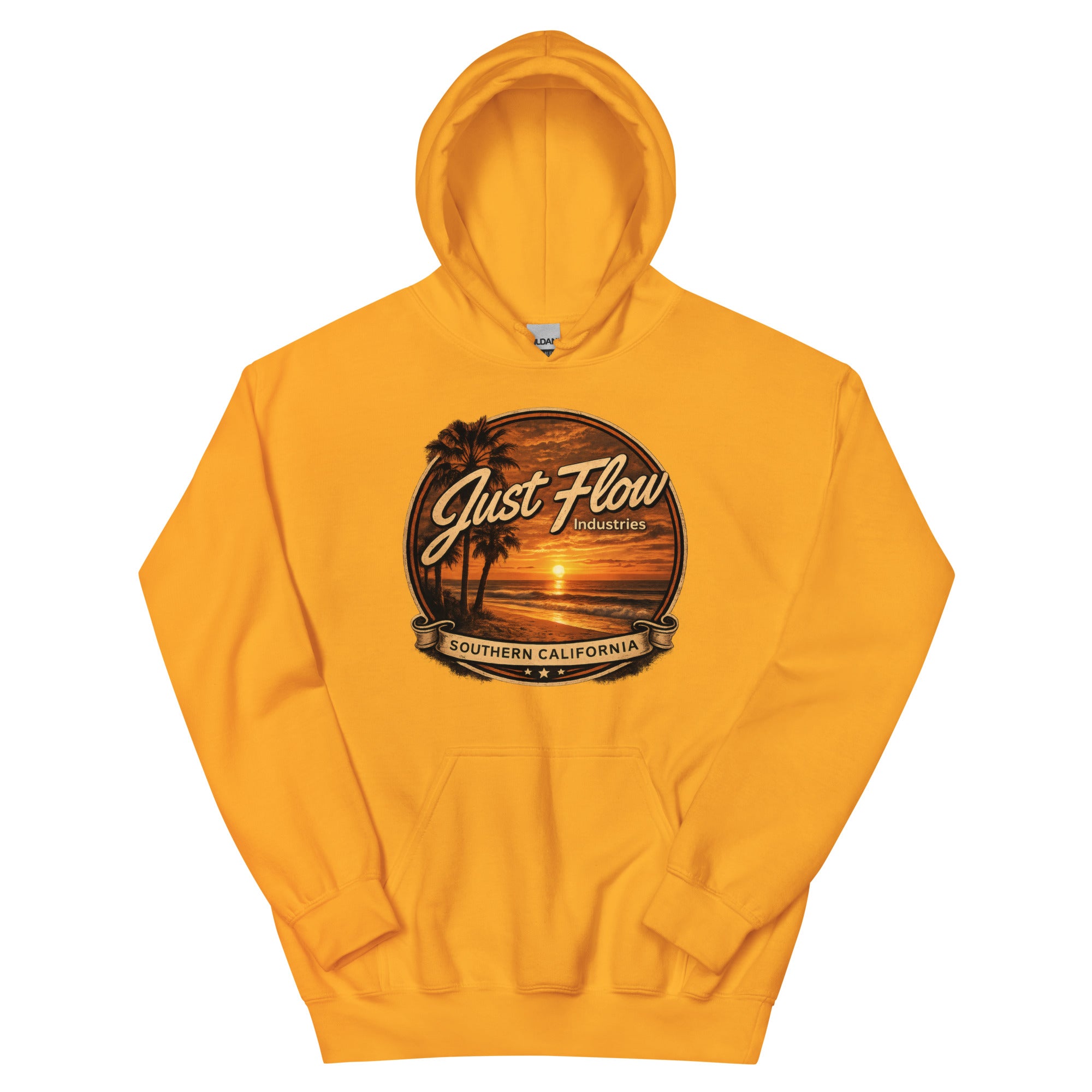 Golden Hour Feature hoodie in Gold, front badge