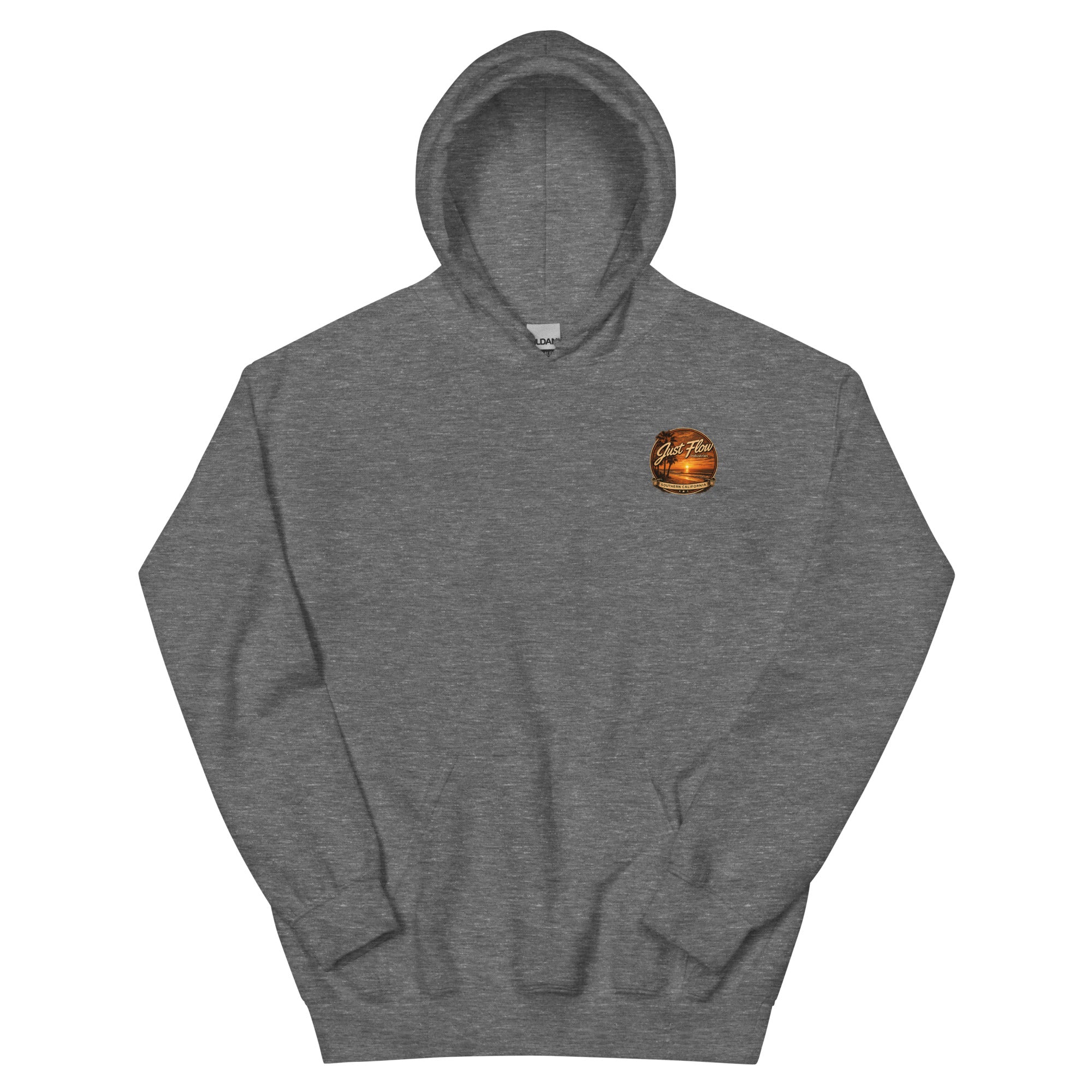 Golden Hour Lifeguard Tower hoodie in Graphite Heather, front