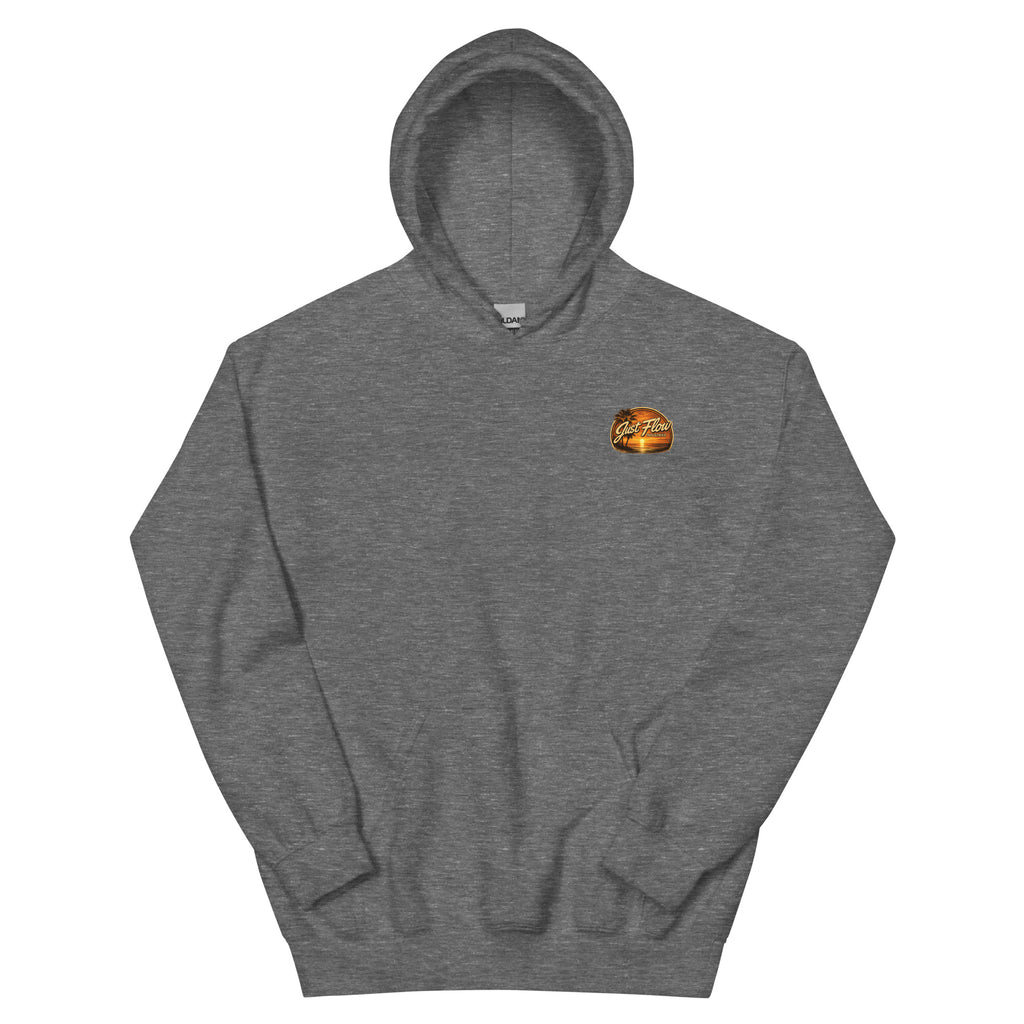 Golden Hour Offshore Fishing hoodie in Graphite Heather, front
