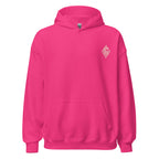 Vertical Wave Diamond DTF Hoodie in Heliconia, front
