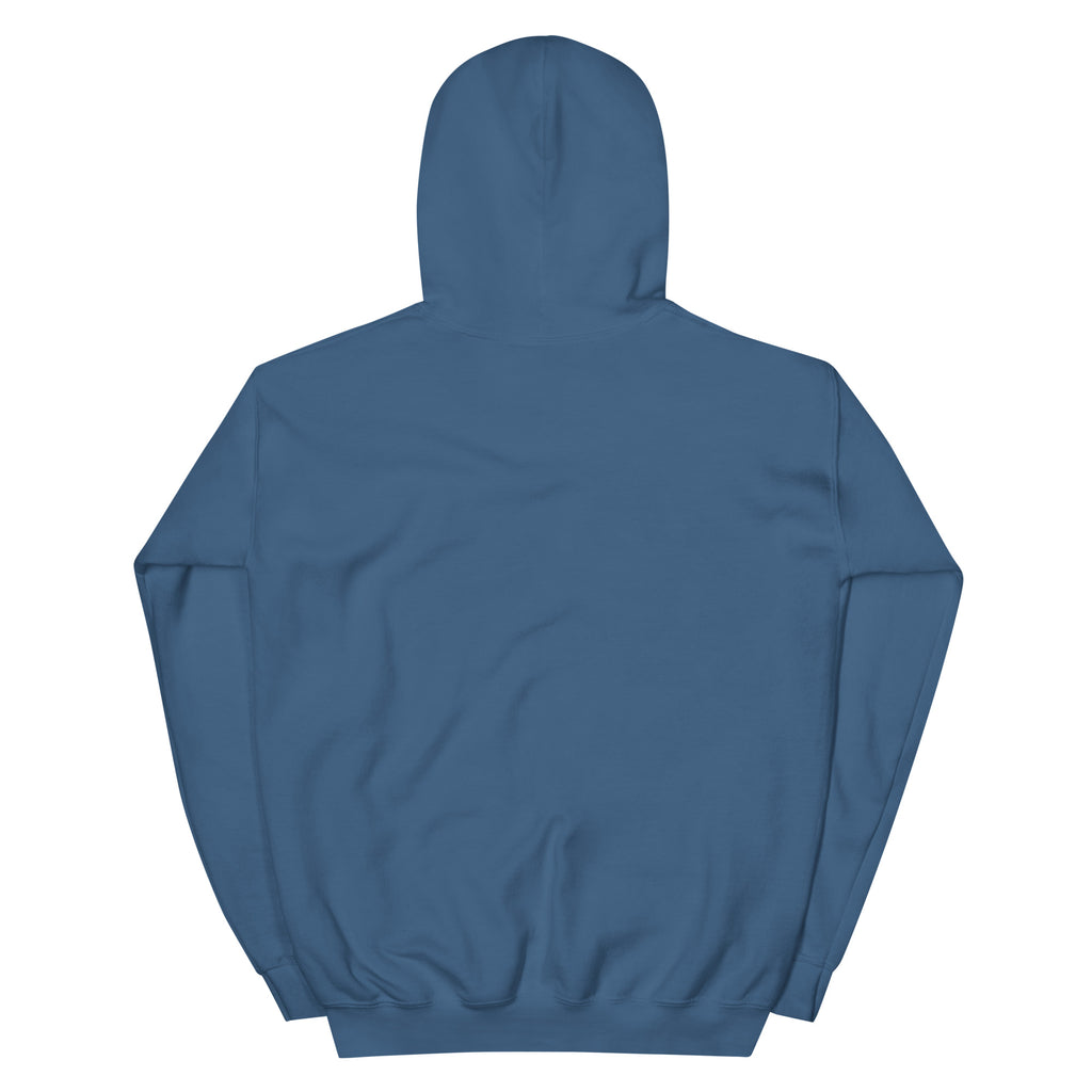Golden Hour Feature hoodie in Indigo Blue, back, no print