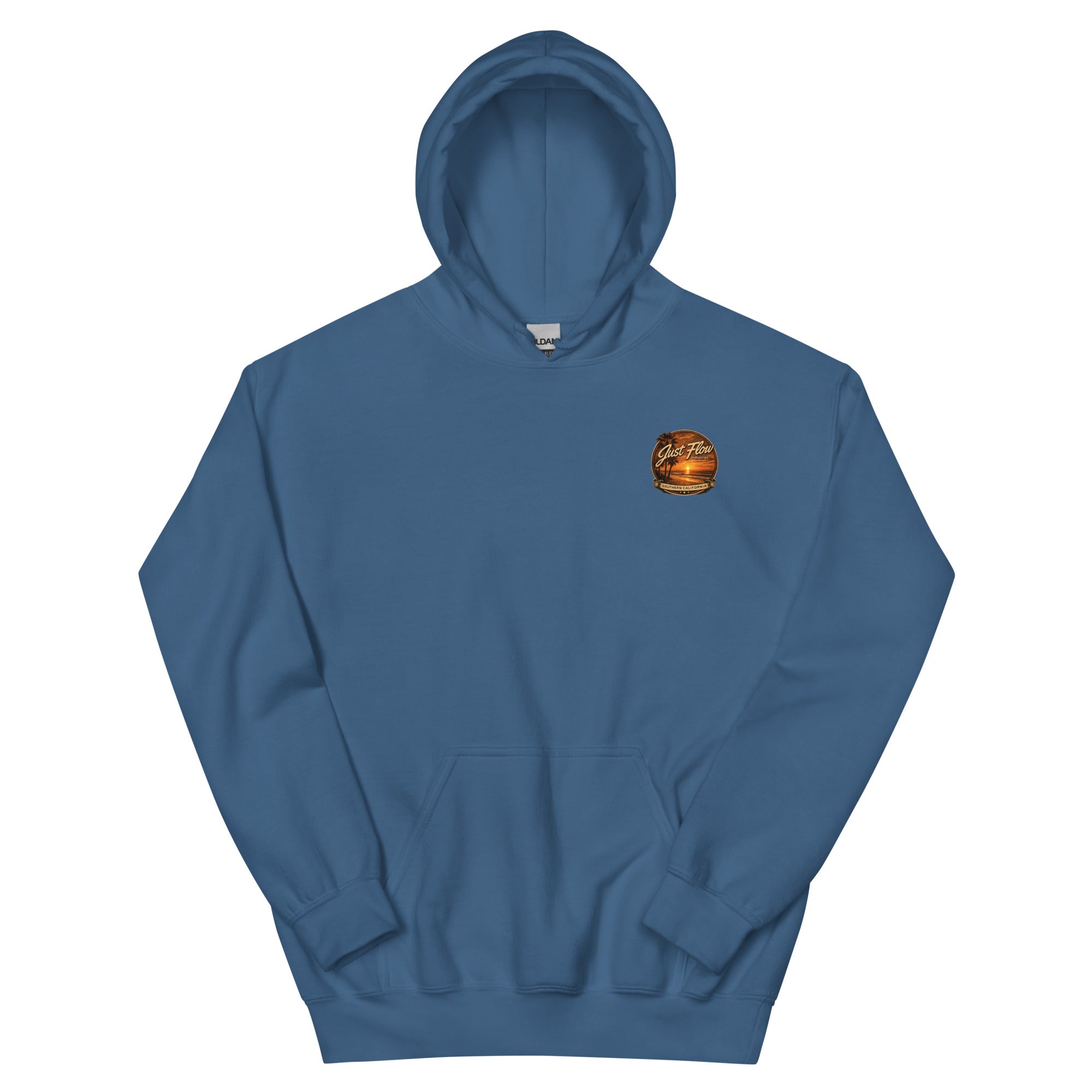 Golden Hour Jet Ski hoodie in Indigo Blue, front