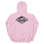 Horizontal Wave Diamond DTF hoodie in Light Pink with the black mark, back graphic
