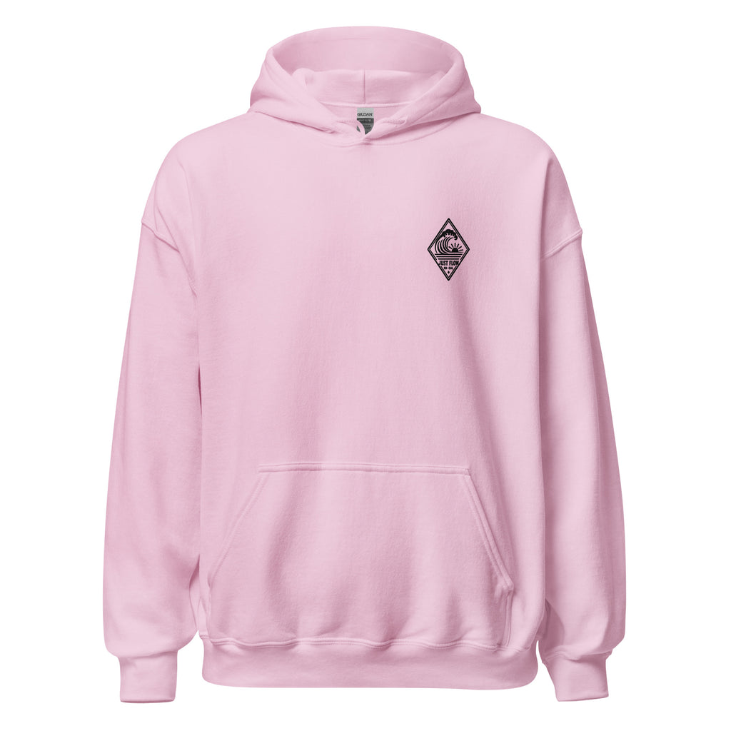 Vertical Wave Diamond hoodie in Light Pink with the black mark, front