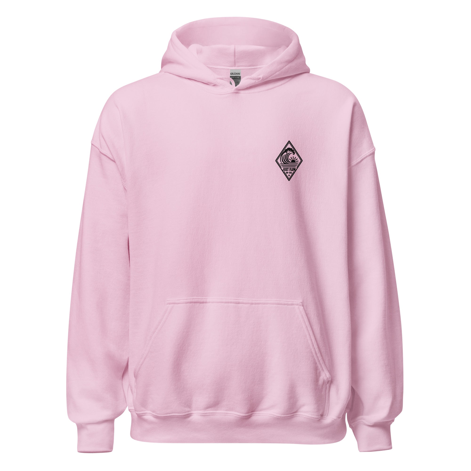 Vertical Wave Diamond hoodie in Light Pink with the black mark, front
