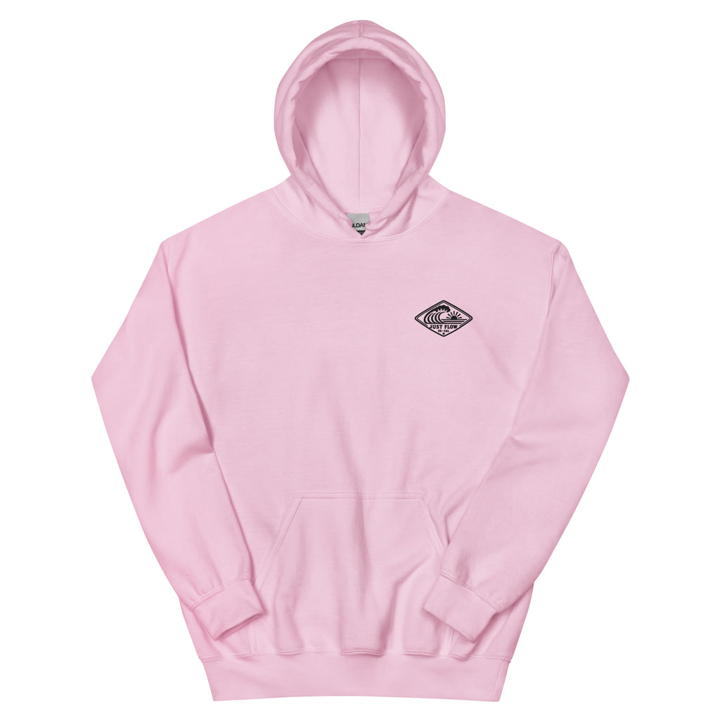 Horizontal Wave Diamond hoodie in Light Pink with the black mark, front