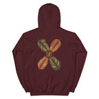 Palm Frond Hoodie in Maroon, back print