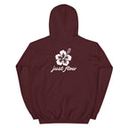 Hibiscus Script Hoodie in Maroon, back print