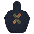 Palm Frond Hoodie in Navy, back print