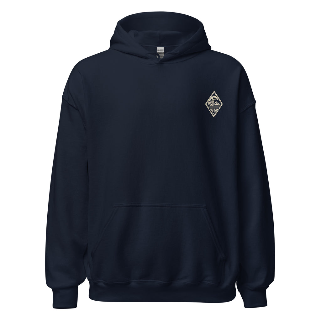 Vertical Wave Diamond DTF Hoodie in Navy, front