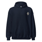 Vertical Wave Diamond DTF Hoodie in Navy, front