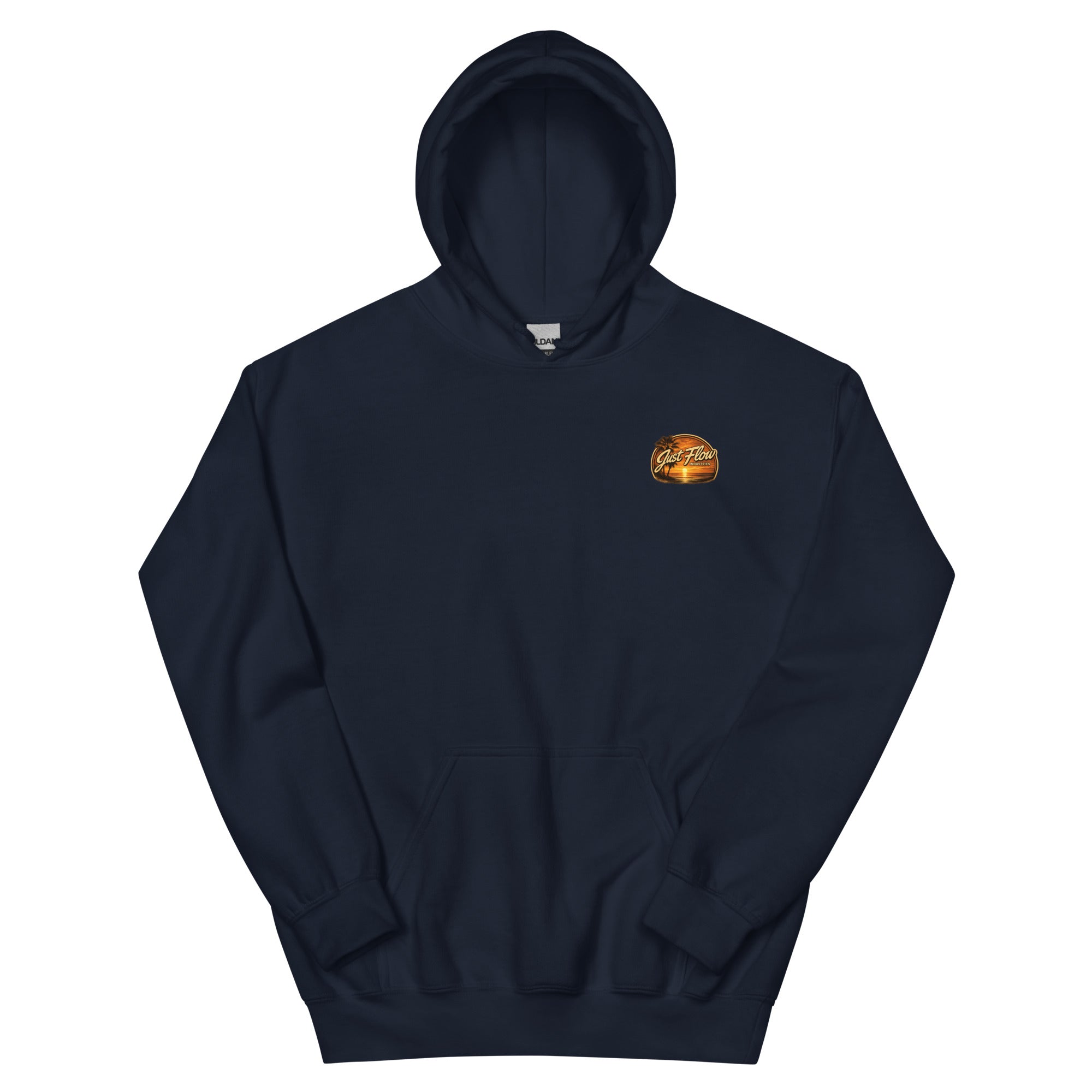 Golden Hour Offshore Fishing hoodie in Navy, front