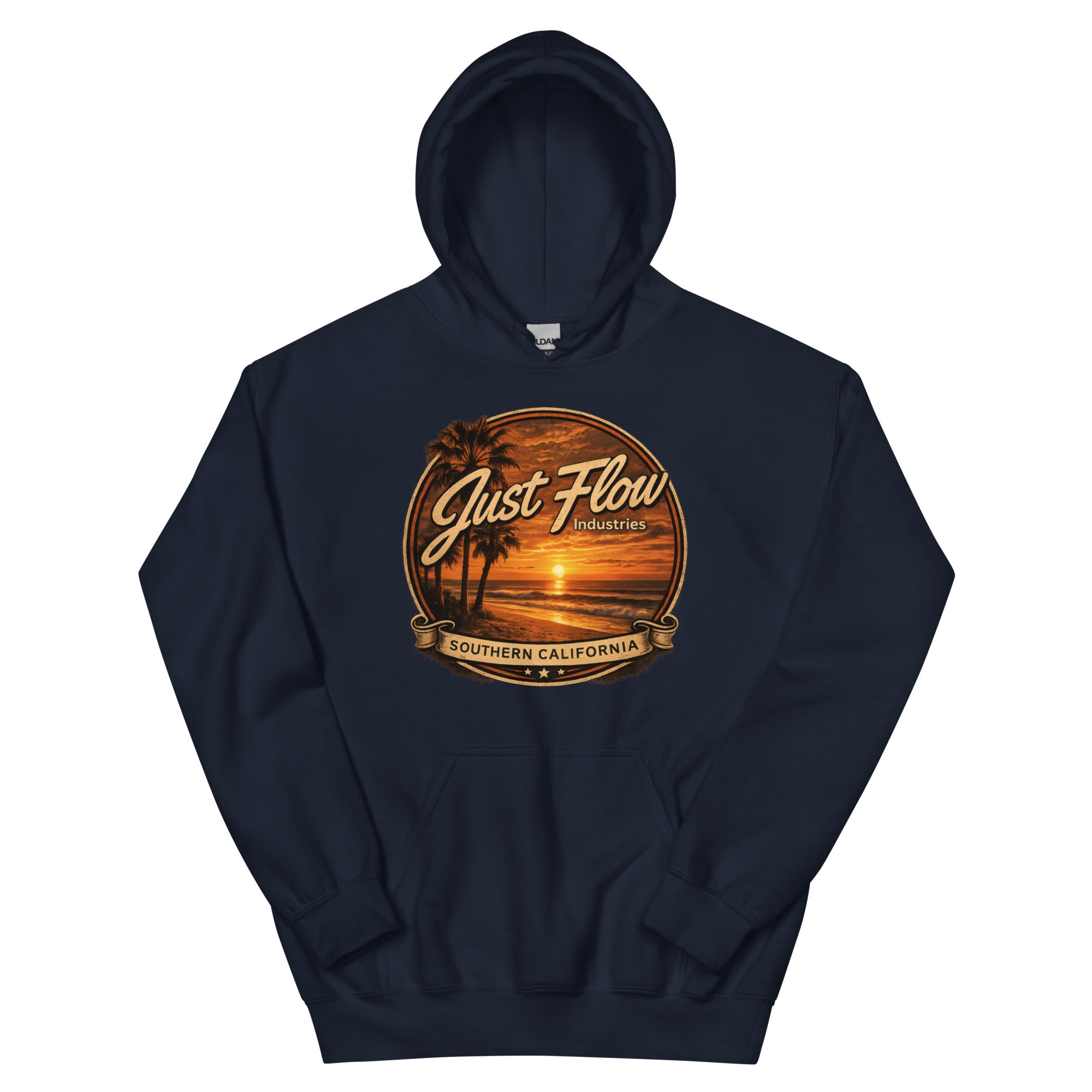 Golden Hour Feature hoodie in Navy, front badge