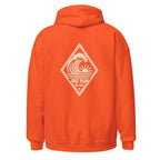 Vertical Wave Diamond DTF Hoodie in Orange, back graphic