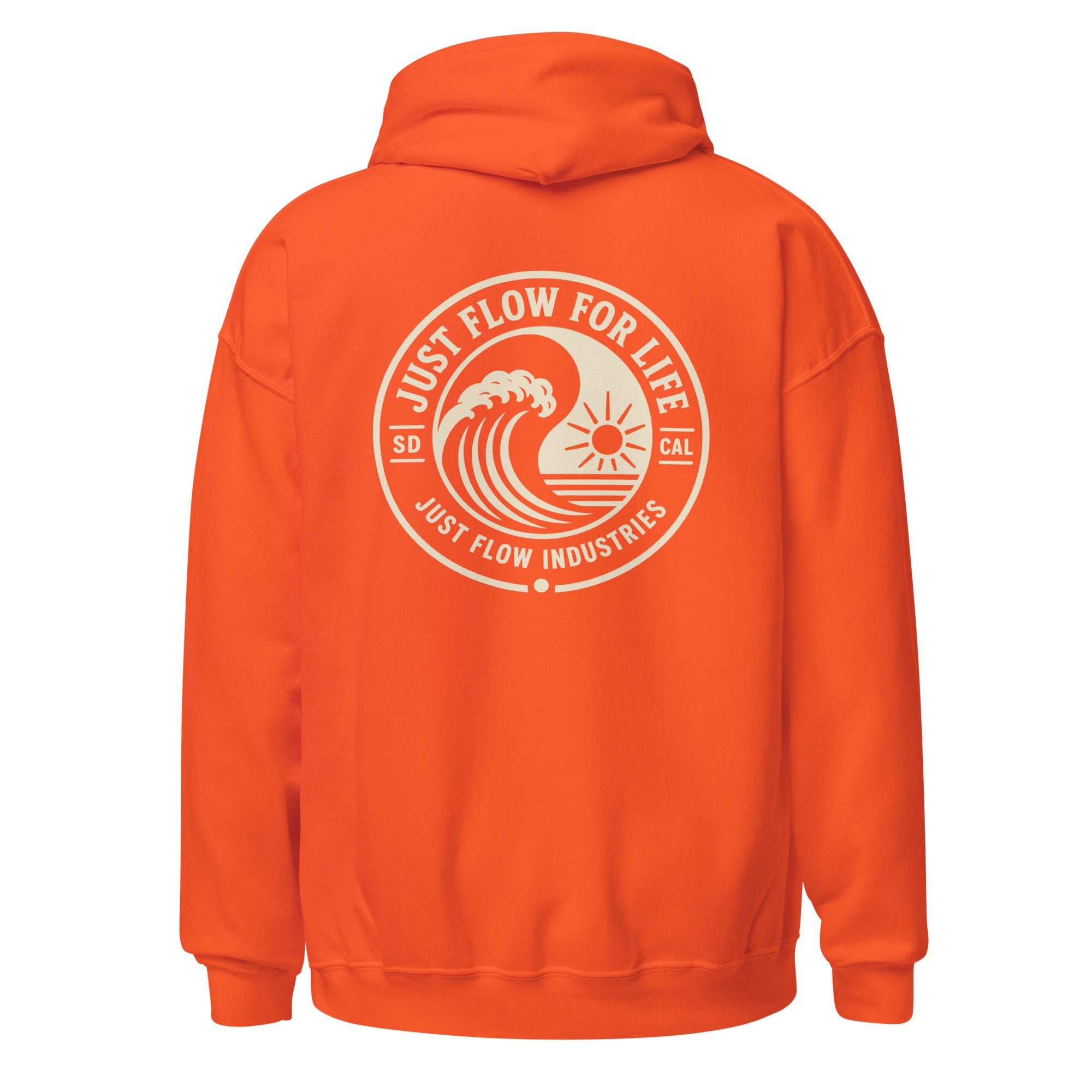 Circular Wave Crest hoodie in Orange with the bone crest, back graphic