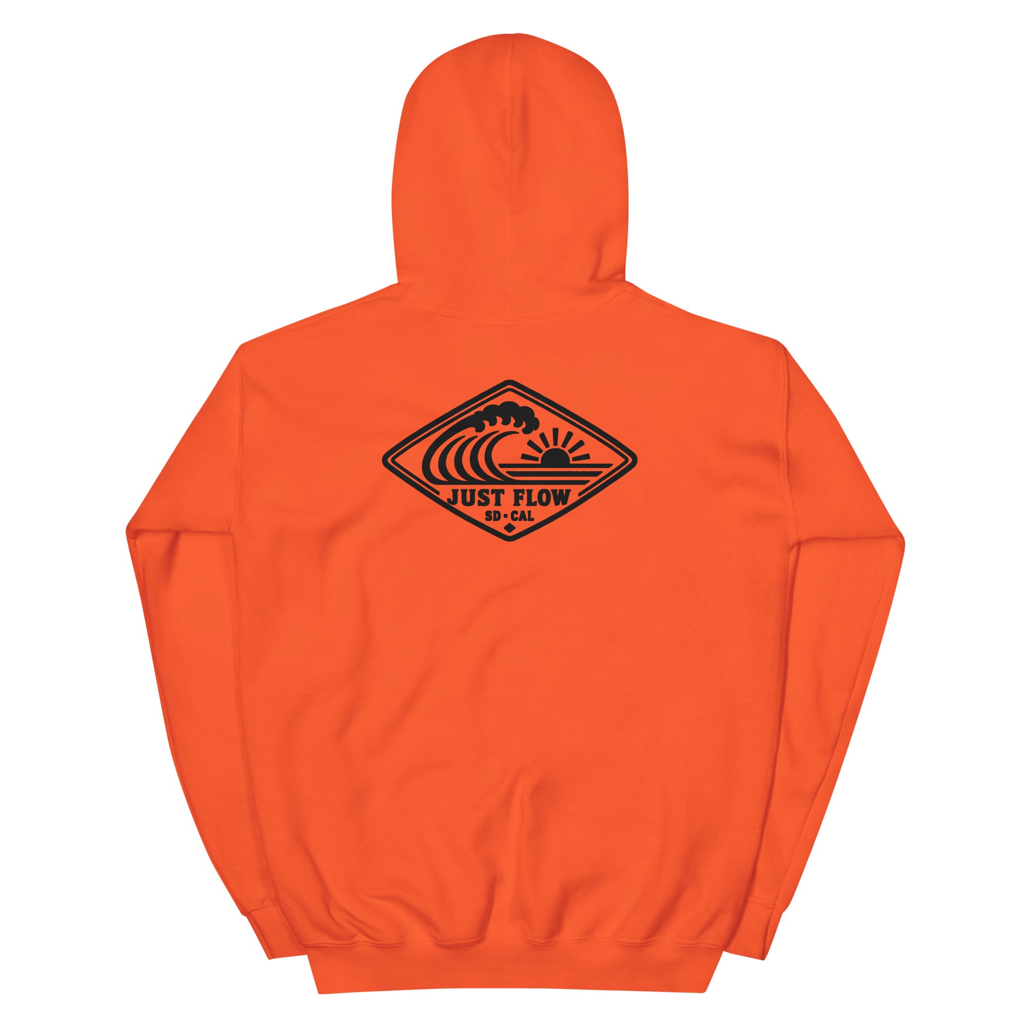 Horizontal Wave Diamond hoodie in Orange with the black mark, back graphic