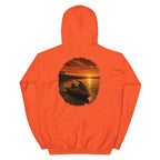 Golden Hour Jet Ski hoodie in Orange, back graphic