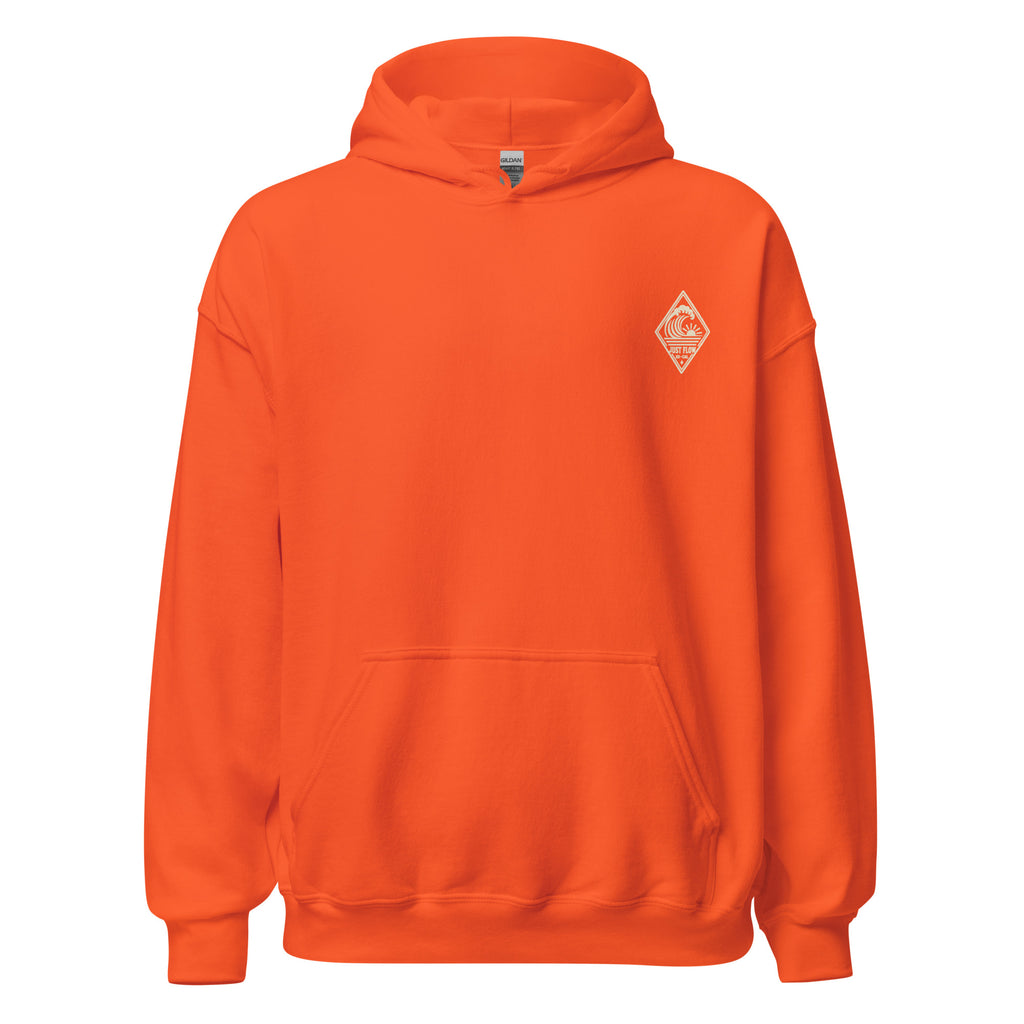Vertical Wave Diamond DTF Hoodie in Orange, front