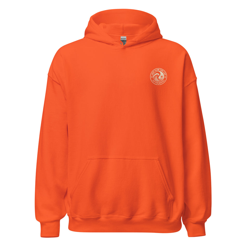 Circular Wave Crest hoodie in Orange with the bone crest, front