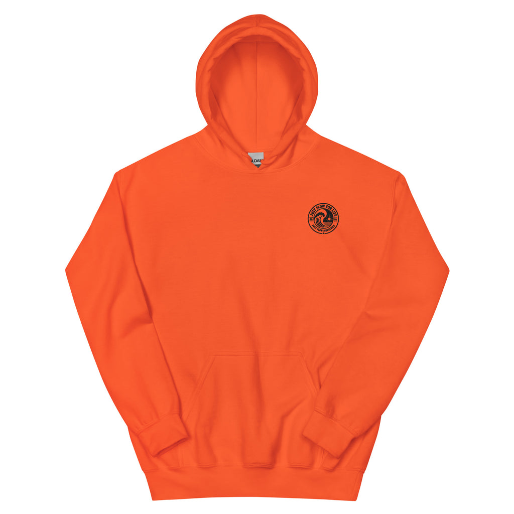 Circular Wave Crest hoodie in Orange with the black crest, front