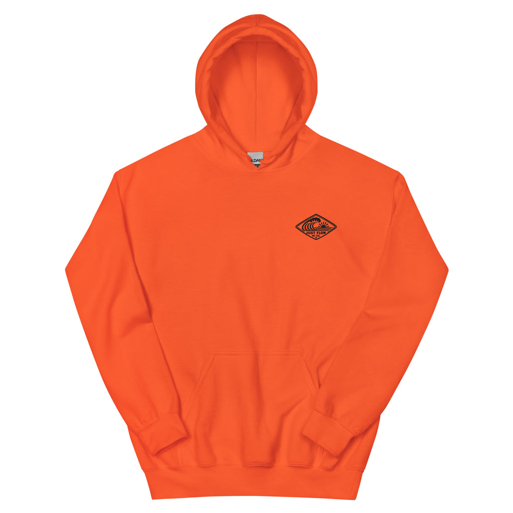 Horizontal Wave Diamond hoodie in Orange with the black mark, front