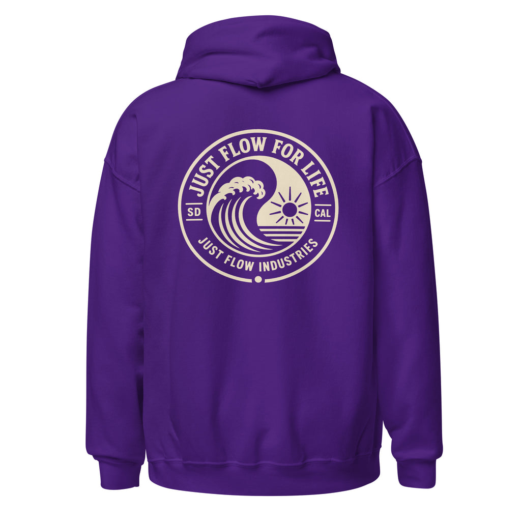 Circular Wave Crest hoodie in Purple with the bone crest, back graphic