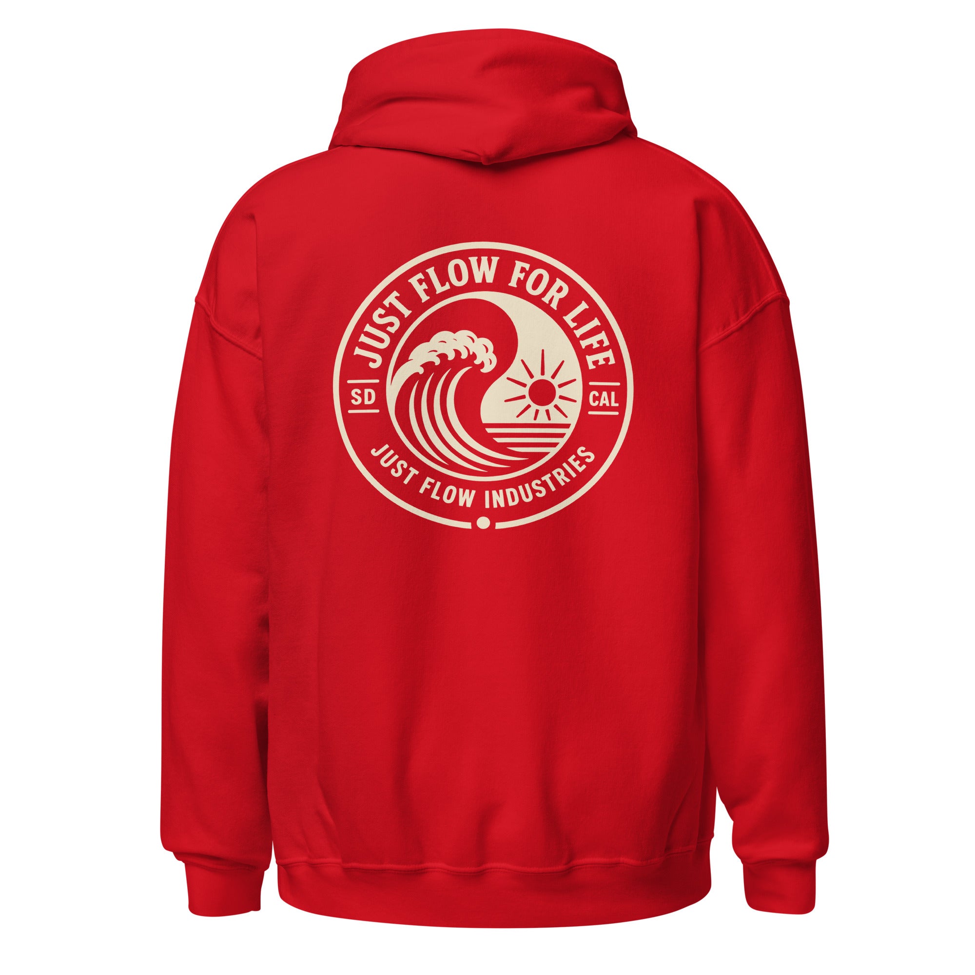 Circular Wave Crest hoodie in Red with the bone crest, back graphic