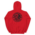 Circular Wave Crest hoodie in Red with the black crest, back graphic