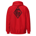 Vertical Wave Diamond hoodie in Red with the black mark, back graphic