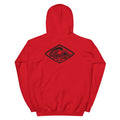 Horizontal Wave Diamond hoodie in Red with the black mark, back graphic