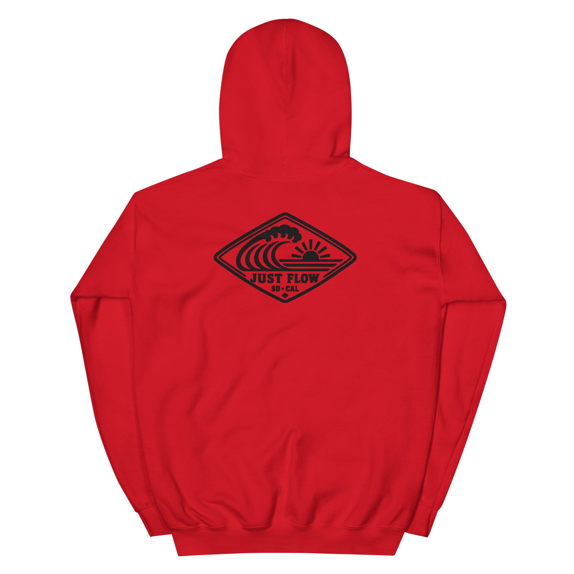 Horizontal Wave Diamond hoodie in Red with the black mark, back graphic