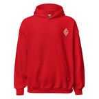 Vertical Wave Diamond DTF Hoodie in Red, front