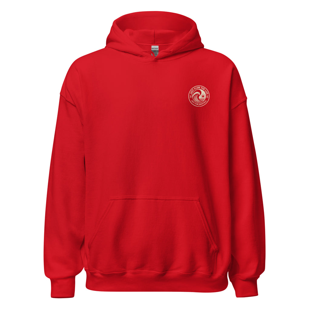 Circular Wave Crest hoodie in Red with the bone crest, front