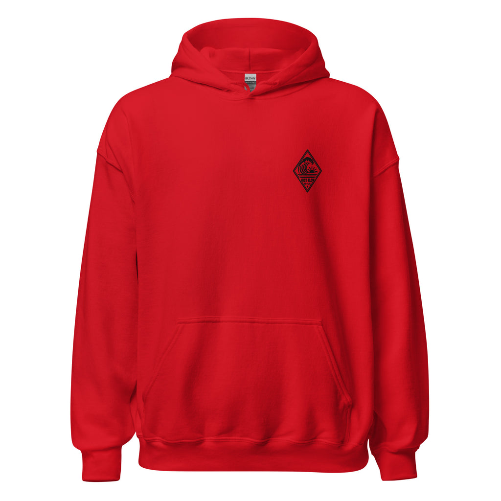 Vertical Wave Diamond hoodie in Red with the black mark, front