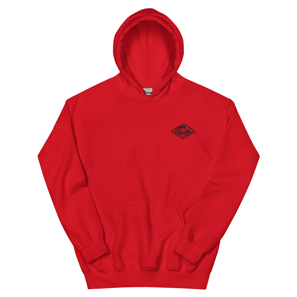 Horizontal Wave Diamond hoodie in Red with the black mark, front