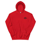 Horizontal Wave Diamond DTF hoodie in Red with the black mark, front