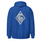 Vertical Wave Diamond DTF Hoodie in Royal, back graphic