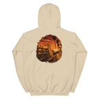Golden Hour Beach Cruiser hoodie in Sand, back graphic