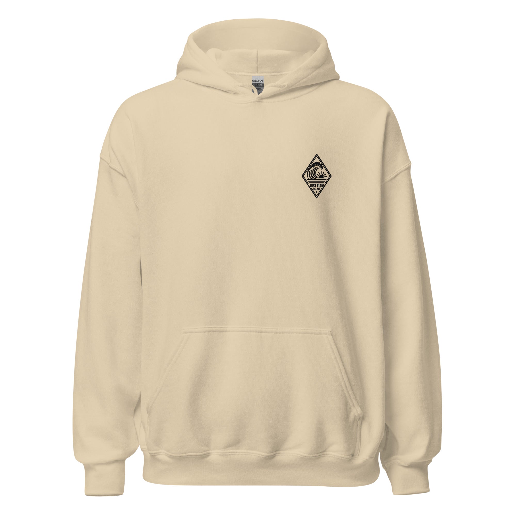 Vertical Wave Diamond hoodie in Sand with the black mark, front