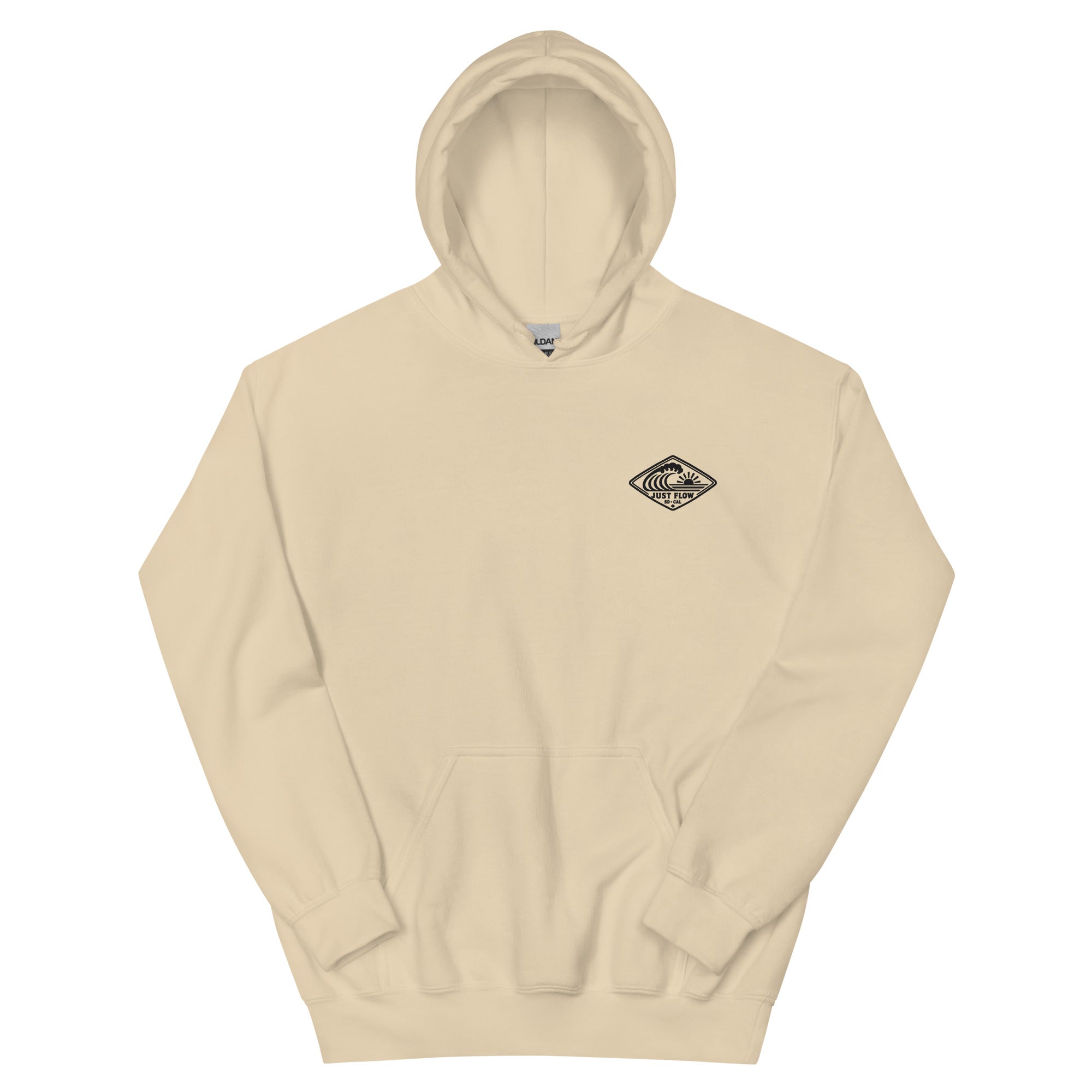 Horizontal Wave Diamond hoodie in Sand with the black mark, front