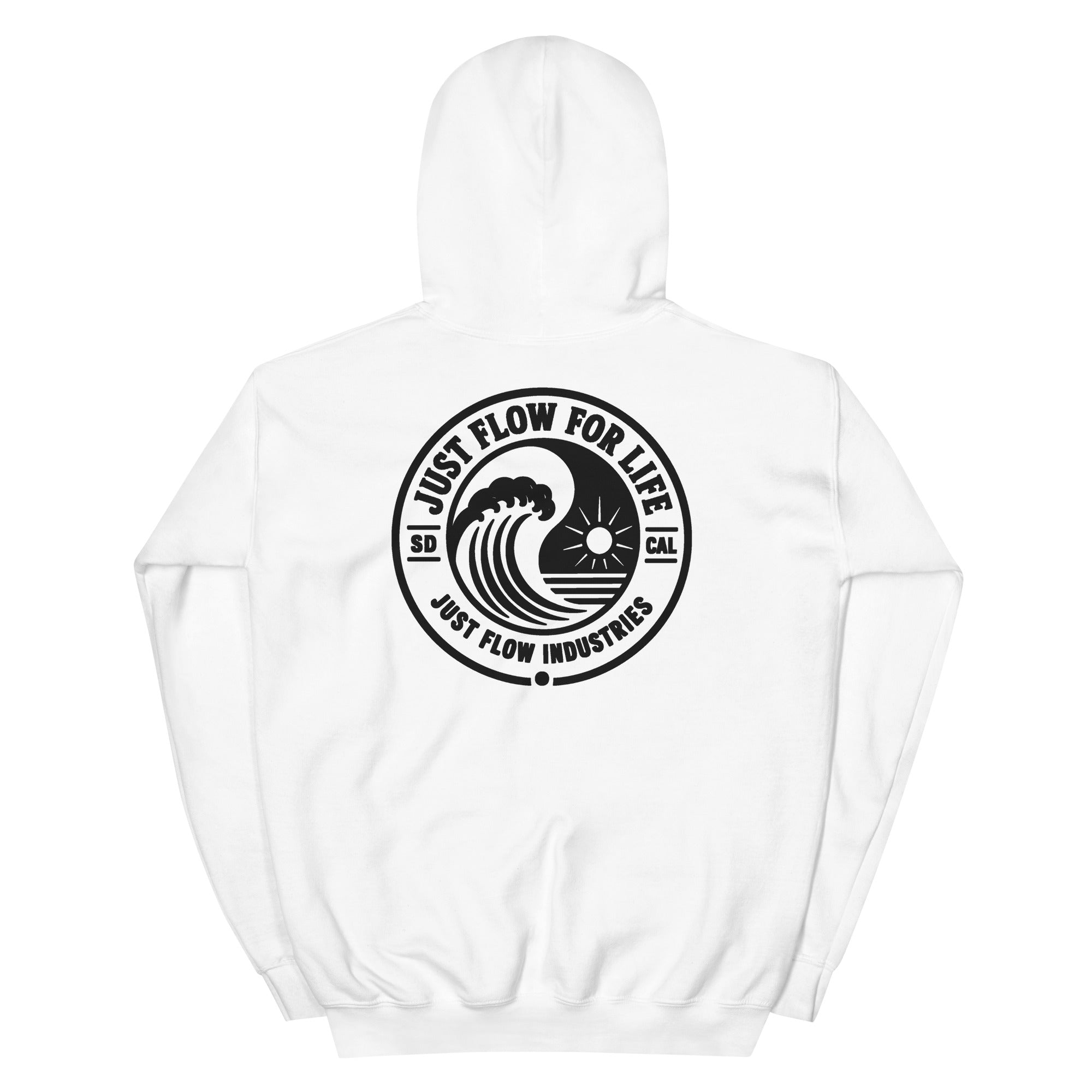 Circular Wave Crest hoodie in White with the black crest, back graphic