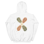Palm Frond Hoodie in White, back print