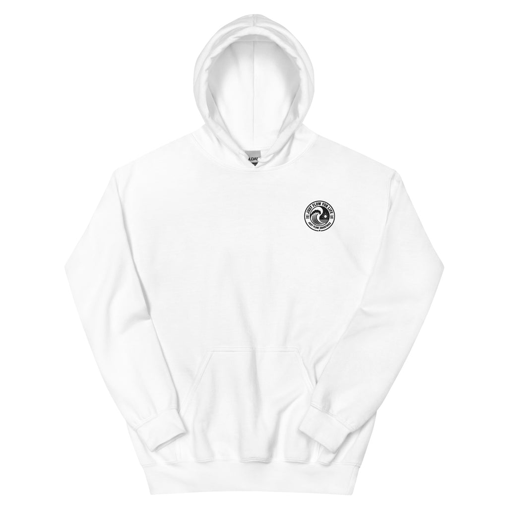 Circular Wave Crest hoodie in White with the black crest, front